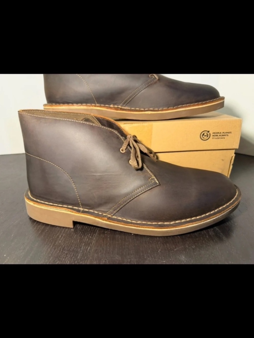 Clarks Bushacre 2 Chukka Boots Beeswax Brown Leather Men's 13W (Wide)